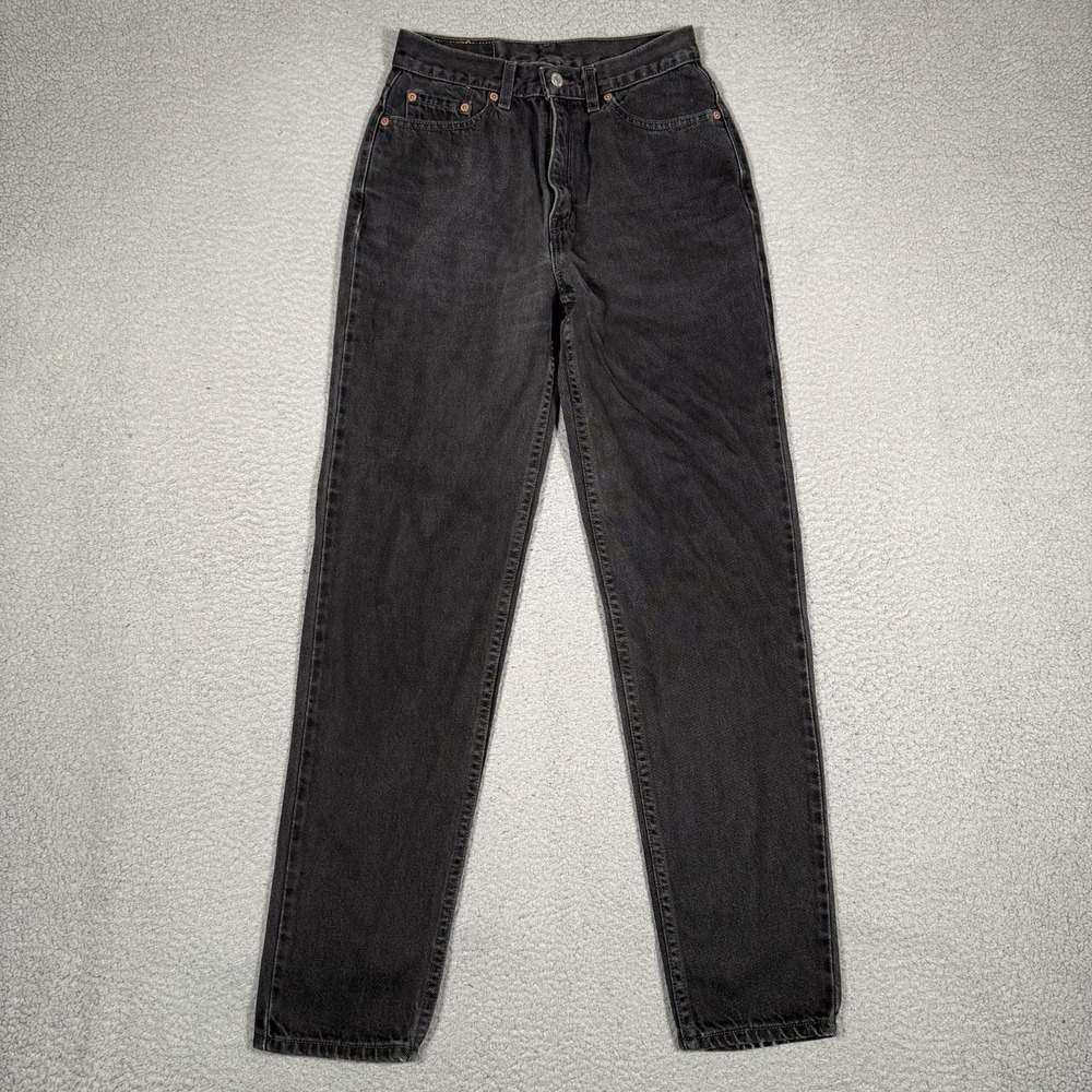 Vintage Levis Pants Womens 26x31 Black 512 Slim Fit Tapered Leg 5 Pocket Denim